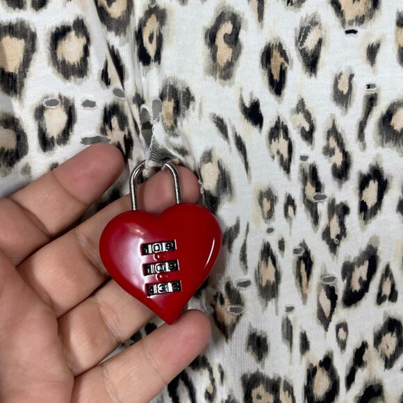 Cool TM XS Leopard Lace T-Shirt White Cotton Flower Applique Short Sleeves - Picture 4 of 11